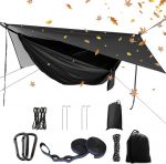 Camping Hammock Set, Single Double Hammock, Mosquito Net, Insect Net, Rain Fly, High Strength Parachute kangast rippuv voodi, sobib Outdoor, matkamine, matkamine, Travel, must