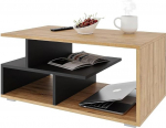 Meble Pitus puidust kohvilaud - kaasaegne elutoa laud koos hoiuruumiga 90 x 50 x 49 cm - Tamme v&auml;limusega kohvilaud t&auml;iendava hoiukambriga - tugev k&uuml;ljelaud elutuppa