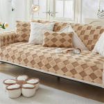 Paks pluss diivan Slipcovers Faux Fur Non-Slip diivan padjakatted, Super Soft Slipcover, l&otilde;igatud diivan Slipcover koertele, kassidele, lemmikloomadele ( V&auml;rv : Brown, suurus : 70x90cm/27.5x35.4in )