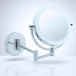 Modena kosmeetikapeegel - LED-meigivaatepeegel 5x/10x suurendusega - seinale paigaldatav dimmer ja automaatne v&auml;ljal&uuml;litus - pikendatav ilupeegel l&auml;bim&otilde;&otilde;duga 15,5 cm - toitub patareidest v&otilde;i USB-kaablist