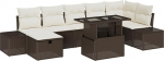Model3361217 8-osaline aia diivan komplekt koos padjaga Brown Poly Rattan Garden Lounge