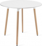 Home Collective S&ouml;&ouml;gitoa laud &Uuml;mmargune valge s&ouml;&ouml;gilaud naturaalsete p&ouml;&ouml;gijalgadega 80 cm l&auml;bim&otilde;&otilde;duga Modernne ja ergonoomiline disain k&ouml;&ouml;gi s&ouml;&ouml;gitoa elutuppa Vastupidav MDF-plaat