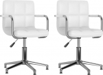 vidaXL 2 x Dining Room Chairs, Rotatable, Height-Adjustable, Kitchen Chair, Dining Chair, Upholstered Chair, Swivel Chair, Chair, Armchair, Living
