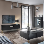 Elutoa m&ouml;&ouml;blikomplekt Graphite 3-osaline Highboard Lowboard kohvilaud