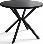 Loft Lite &uuml;mmargune s&ouml;&ouml;gitoa laud Laiendatav laua l&auml;bim&otilde;&otilde;t 90 cm / 170 cm elutoa laud musta v&auml;rvi metalljalgadega must