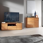 Elutoa m&ouml;&ouml;blikomplekt 2-osaline sahtlikapp Sideboard Lowboard TV Board Modern Oak