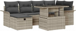 7-teiliges Garten Sofa Set mit Kissen Hellgrau Poly Rattan Gartenlounge Model3359679
