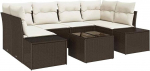 7-teiliges Garten-Sofa-Set mit Kissen in Braun aus Poly-Rattan Gartenlounge Model3346958