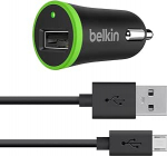 Belkin 2,4 A universaalne autolaadija 1,2 m pikkuse Micro-USB kaabliga - must