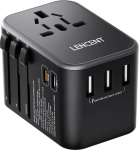 LENCENT universaalne reisimisadapter, rahvusvaheline laadija 3 USB ja 2 C-t&uuml;&uuml;pi PD kiirlaadimispordiga, &uuml;lemaailmne reisipistiku adapter A/C/G/I t&uuml;&uuml;pi pistikupesadele (USA/UK/EL/AUS)