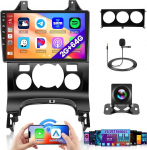 Hikity 2G 64G Android 15 autoraadio Peugeot 3008 2009-2015 traadita Carplay Android autole, 9-tolline puuteekraaniga autoraadio GPS navigatsiooniga Bluetooth WiFi RDS FM MIC tagurduskaameraga