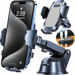 HTU mobiiltelefoni hoidja autole [t&auml;iendatud super imemine ja stabiilne] k&auml;ed-vabad auto telefoni hoidja armatuurlaua tuuleklaasi tuulet&otilde;kke ventilatsiooni autokinnitus iPhone 14 13 Pro Max Samsung, Hall