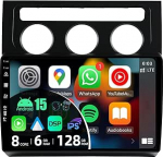 6G + 128G 8-tuumaline, Android 14 autoraadio VW Touranile (2003-2010), traadita CarPlay/Android Car/DSP, LED-kaamera ja MIC, IPS 10,1-tolline 2 Din, DAB-roolijuhtimine, Fast Boot 360 kaamera,