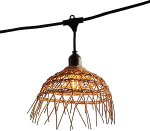 Lumisky Fairy Lights Outdoor &Uuml;hendatav 18 m 40 LED h&otilde;&otilde;gniit E27 Soe valge Hawaii Light Lampshade Polyrattan Boho