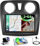 2+64G Androidi autoraadio Renault Dacia Sandero II B52 2012-2019 juhtmevaba Carpaly & Android Car, 9-tolline IPS puuteekraaniga raadio koos Bluetooth/GPS/Reversioonikaamera/FM/WiFi/SWC/26UI-ga