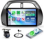 4G + 128G Rimoody autoraadio Android Toyota RAV4 2001-2006 9-tolline stereo RAV4 juhtmevaba Carplay Android auto WiFi navigatsioon GPS peeglilink Bluetooth FM/RDS/EQ/USB roolijuhtimine