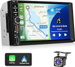 2 DIN raadio tugi traadita CarPlay ja Android auto, 7-tolline 2 DIN autoraadio puuteekraan koos Bluetoothiga, Mirror Link FM EQ t&uuml;&uuml;p C, AUX, SWC, roolijuhtimine, tagurduskaamera