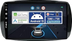 9-tolline Android 12 autoraadio Benz Smart 453 Fortwo (2014-2020) - tagumise vaate kaamera tasuta - 2G + 32G - 2 DIN - DAB roolijuhtimine WiFi Carplay Android auto DSP Split Screen 4G Bluetooth