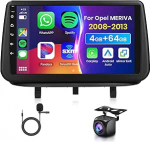 4G 64G VECHTEL 9-tolline Bluetooth autoraadio Opel Meriva 2010-2014 Carplay Android Car Wireless, DSP EQ, 1280 x 720, WiFi GPS Navi, Mirror Link, RDS/FM raadio 2 DIN koos AHD tagantvaate kaameraga