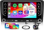 Hodozzy 2G + 64G Android autoradio Audi A3 8P 2003-2012 S3 2006-2012 RS3 2011-2012 traadita Carplay Android autoga, 7-tolline puuteekraan koos navigatsiooniga WiFi Bluetooth DSP FM/RDS raadioga, tagumine