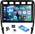 CAMECHO Qualcomm 8-tuumaline 4+64G Android 15 DSP autoraadio Porsche Cayenne 2002-2010 jaoks koos tagantvaate kaameraga, 9-tolline traadita Carplay IPS Bluetooth raadio Androidiga auto WiFi GPS FM/RDS + ventilaatori jahutusega