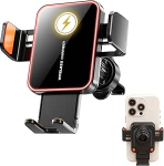 OBEST 15 W auto mobiiltelefoni hoidik koos laadimisfunktsiooniga, auto telefoni hoidik koos autoklambritega, Touch, RGB valgus, 360&deg; p&ouml;&ouml;ramine, kiirlaadija