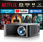 Projektor 4K Official Netflix & Dolby Audio: Toptro 1200 ANSI Smart Projector Kodukino 1080P Full HD videoprojektor koos kahesuunalise Bluetooth WiFi, AI autofookuse & Keystone korrektsiooniga v&auml;listingimustes.