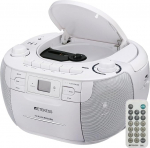 Retekess TR621 Kaasaskantav CD-raadio, kassetim&auml;ngija CD, stereo AM FM raadioga, kassetisalvesti, toetab USB/TF/k&otilde;rvaklappe, koos kaugjuhtimispuldiga (valge)