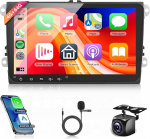 4G + 64G juhtmevaba Carplay Android 13 autoraadio VW Golf 5 6 Passat Polo Tiguan Touran Caddy Skoda Seat 9-tolline autoraadio koos Android auto GPS navigatsiooniga WiFi Mirror Link Bluetooth FM/RDS/SWC