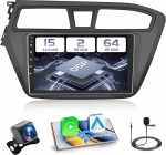 Hikity 2+64GB Android 15 autoraadio Hyundai i20 2015-2018 raadio traadita Carplay Android auto, 9-tolline IPS puuteekraaniga raadio koos tagurduskaamera, Bluetooth, Navi, WiFi, DSP, EQ, Mirror Linkiga