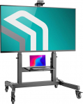 ONKRON TV Stand Rollable 50-100-tollise teleri jaoks, maksimaalne koormus 130 kg, professionaalne teleri statiiv, reguleeritav k&otilde;rgus, maksimaalne VESA 1000 x 600, kallutatav teleri statiiv ratastega, must TS1991-B