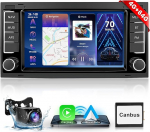 Hodozzy Carplay autoraadio VW Touareg 2004-2011 Transporter T5 Multivan 2004-2009 koos Navi/WiFi, 9-tolline VW autoraadio 2 DIN Bluetooth Android Car/32 EQ/FM/RDS/SWC/USB + tagurduskaameraga