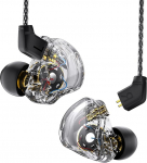 CCZ Meloodia k&otilde;rvaklapid Yinyoo Hybrid 1ba 1DD HiFi k&otilde;rvamonitorid, s&uuml;gava bassiga kerged k&otilde;rvaklapid IEM koos 4N kaabliga muusikule / trummarile / bassistile / kitarristile (l&auml;bipaistev must, ilma mikrofonita)