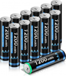 CITYORK Liitium AAA aku, 12 tk, 1,5 V, 1200 mWh, laetavad AAA liitiumpatareid koos patareikarbiga, madal enesepuhastumine