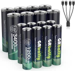 AA ja AAA laetavad USB-C patareid