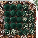 Namalu 24 tk Mini 4 cm sametist j&otilde;ulukuulde komplekt Glitter j&otilde;ulupuu kaunistused Dekoratsioon Flocked j&otilde;ulukuulde kaunistused j&otilde;ulupuu riputamiseks sise- ja v&auml;listingimustes toimuvale puhkusepeole