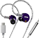 CCA Phoenix In-Ear Monitor k&otilde;rvaklapid, kahekordsed magnetilised draiverid, IEM selge HiFi heli ja s&uuml;gava bassiga, professionaalsed m&auml;nguk&otilde;rvaklapid, mis on valmistatud t&auml;ismetallist muusikutele, lauljatele ja audiof&auml;nnidele (USB-C).