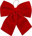 WANYI Pack of 2 Christmas Bows Punased vibud Dekoratiivsed vibud 37 x 37 cm Kingitus vibu Suur j&otilde;ulupuu ripats j&otilde;ulupuu kinkekarpide kaunistamiseks (punane)