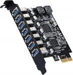ieron USB 3.2 Front Controller Adapter Card 7 Ports PCI-E Express Expansion Card koos 7 pordi sisemise PCIe USB kaardiga &Uuml;hendab 7 t&auml;iustatud seadet Windowsile