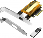 WAVLINK 10G Base-T PCIe Network Card, 10000/5000/2500Mbps PCI Express Ethernet Adapter with AQC113 Controller, 10G NIC for Windows 11/10 & Linux with Low Profile Bracket
