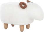 Children's Stool, Animal Stool, Padded Lamb Shape, White, Plush