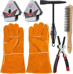 Schwei&szlig;magnet 50LB, Abbei&szlig;hammer 10,5", Schwei&szlig;handschuhe 13,5", 6-In-1 Zangen 8", Drahtb&uuml;rste 11" Zubeh&ouml;r