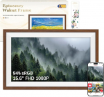 Frameo Suur digitaalne pildiraam WLAN 15,6-tolline 94% sRGB 1920 x 1080 FHD IPS puuteekraan, p&auml;hklipuust elektrooniline pildiraam 32 GB, fotode/videote jagamine Frameo rakenduse kaudu