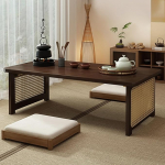 Eleeonora Bodentisch Im Japanischen Stil,Niedriger Boden Esstisch,Bodentisch Klappbar Aus Bambusholz,Bequem Und Praktisch,Geeignet F&uuml;R Erkerfenster,Tatami,Innenh&ouml;Fe,Arbeitszimmer