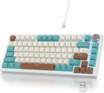 Mehaaniline klaviatuur juhtmevaba 75% nupuga, TKL Gaming Keyboard 75% Ameerika QWERTY RGB Bluetooth / 2.4G / USB PBT klahviklapid, Hot-Swap Mac / Win (V400pro-Brown)