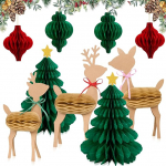 Dekoratsioon J&otilde;ulud interj&ouml;&ouml;r, lauakaunistus j&otilde;ulud, j&otilde;ulupuu kaunistuspaber, 3D p&otilde;hjap&otilde;dra meek&auml;rgist j&otilde;ulukaunistus, uudne ja korduvkasutatav j&otilde;ulukaunistuspaber, 9
