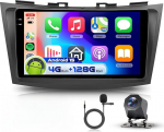 4G 128G VECHTEL 9-tolline Bluetooth autoraadio Suzuki Swift 2011-2017 Carplay Android auto, Android 15, EQ, WiFi GPS, Mirror Link, RDS/FM raadio 2 DIN koos AHD tagurduskaameraga