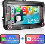 8 Core autoraadio koos navigatsiooniekraaniga VW T5 Golf 5 6 Polo Sharan Seat Passat Tiguan, 7-tolline Golf raadio traadita Carplay & Android autoga, VW Caddy raadio Bluetooth RDS EQ GPS SWC FM WiFi USB, 2