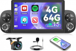 [4G + 64G] Inefala Android 15 autoraadio Fiat Pandale 2003-2012 koos traadita Carplay Androidiga, 7-tolline puuteekraaniga raadio koos GPS WiFi RDS/FM Bluetooth EQ SWC tagurduskaamera mikrofoniga