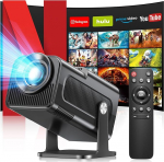 Mini projektor 4K, Full HD 1080P mini projektor, WiFi 6 ja Bluetooth 5.4 auto vertikaalne keystone korrektsioon, projektor 4K kodukino, 200-tolline, kaasaskantav videoprojektor mobiiltelefoni / TV jaoks